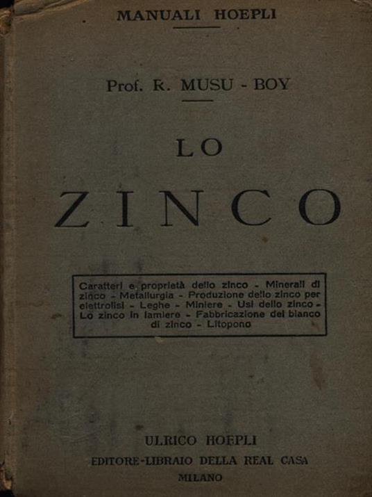 Lo zinco - copertina