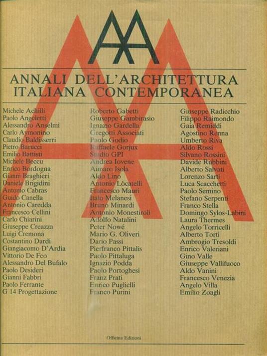   Annali dell'architettura italiana contemporanea 1985 - Maristella Casciato - copertina