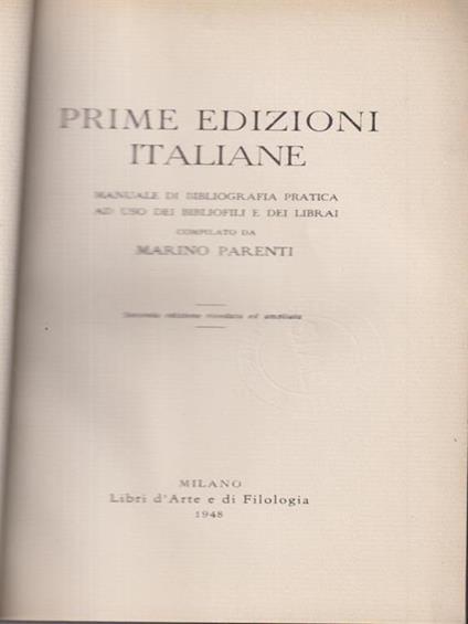   Prime edizioni italiane - Marino Parenti - copertina