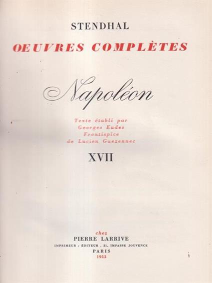   Napoleon - Stendhal - copertina