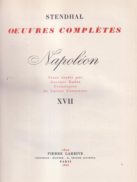   Napoleon - Stendhal - copertina