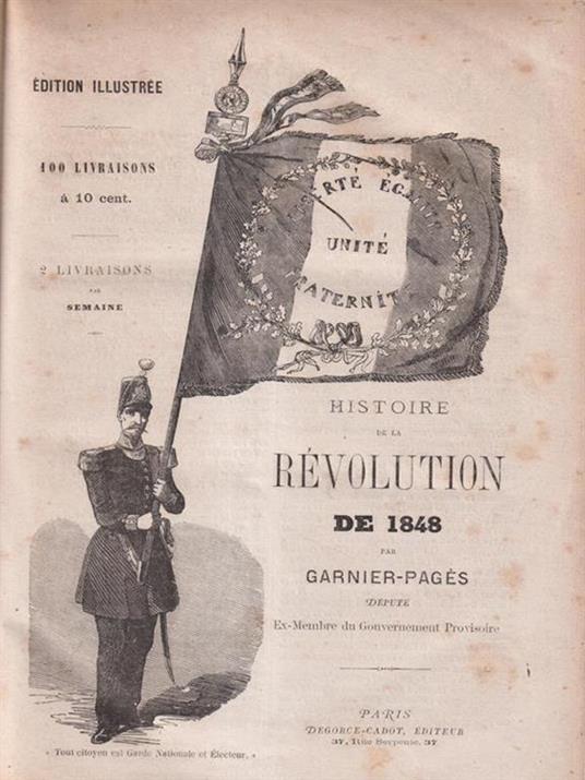 Histoire de la revolution de 1848 2 voll - Carlo Garnier - copertina