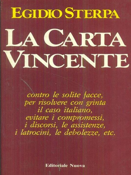 La  carta vincente - Egidio Sterpa - copertina