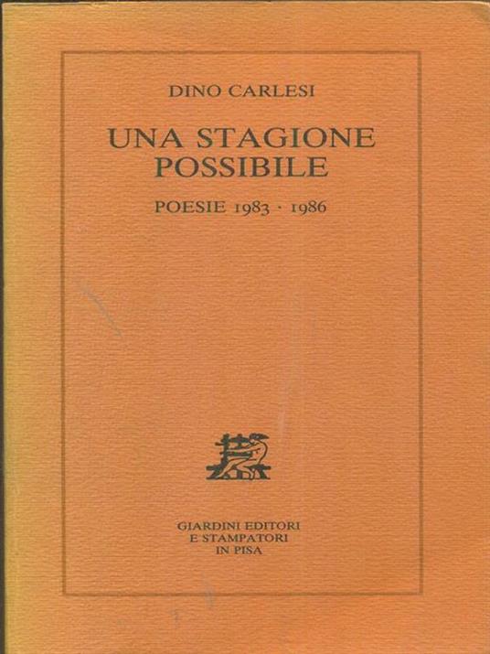 Una  stagione possibile - Dino Carlesi - copertina