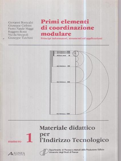   Primi elementi di coordinazione modulare. Materiale didattico per l'Indirizzo tecnologico. N. 1 - copertina