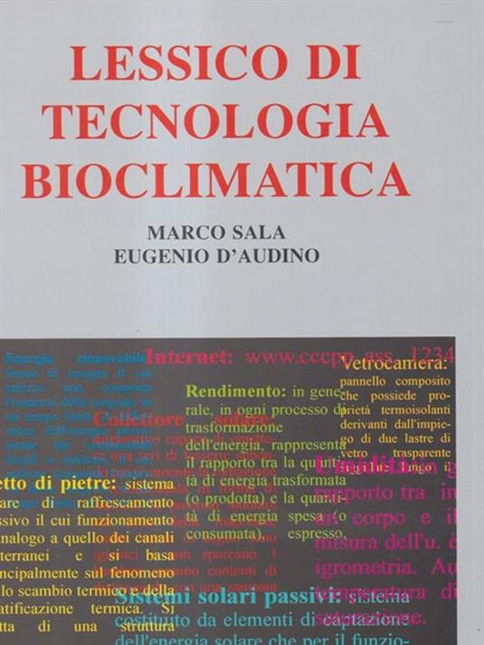   Lessico di tecnologia bioclimatica - Marco Sala - copertina