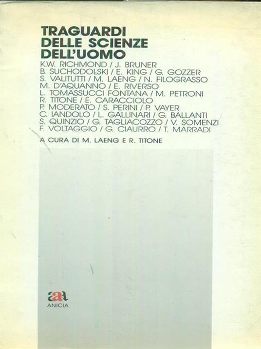   Traguardi delle scienze dell'uomo - Mauro Laeng - copertina