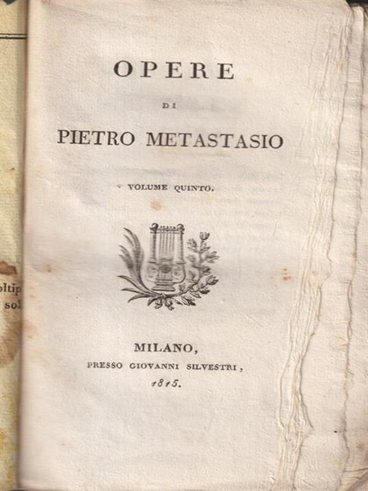   Opere di Pietro Metastasio vol V - copertina