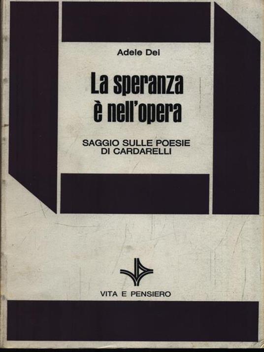 La speranza è nell'ombra - Adele Dei - copertina