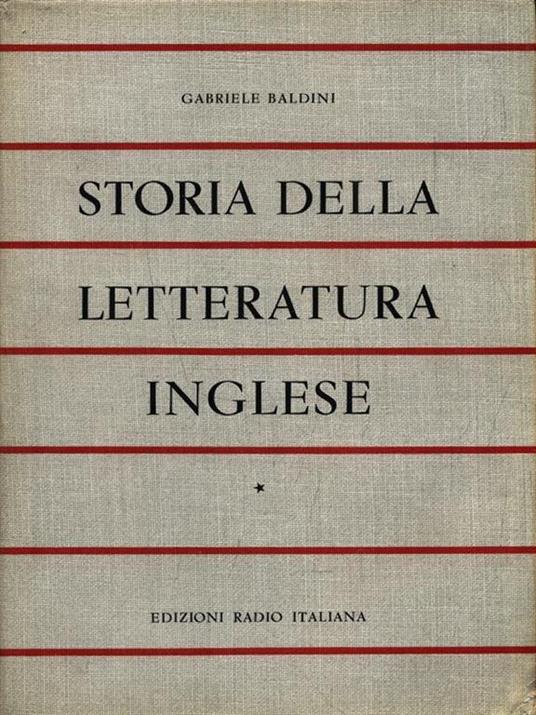   Storia della letteratura inglese - Gabriele Baldini - copertina