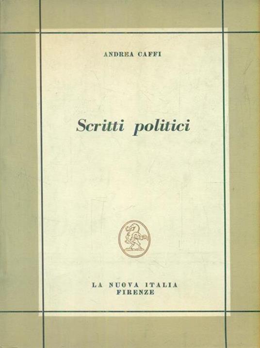 Scritti politici - Andrea Caffi - copertina