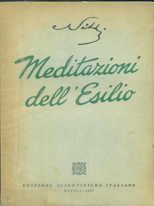   Meditazioni dell'esilio - Francesco Nitti - copertina