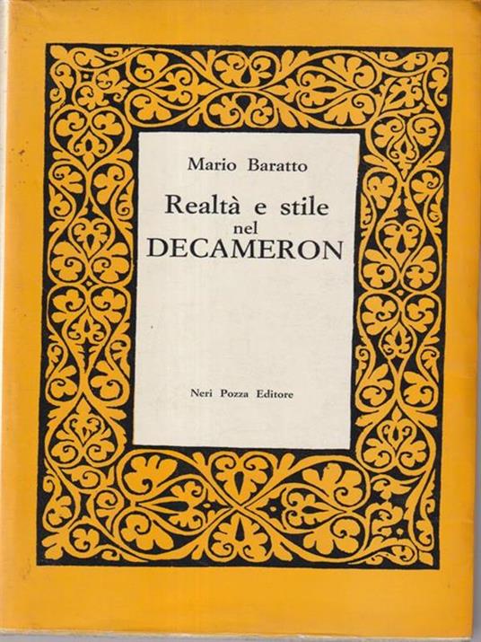   Realtà e stile del Decameron - Mario Baratto - copertina