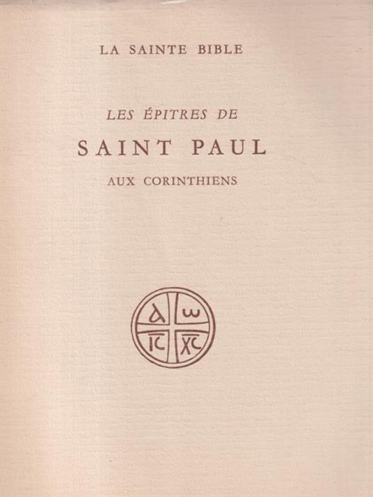 Les epitres de Saint Paul aux corinthiens - E. Osty - copertina