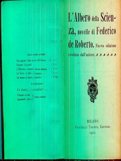 L' Albero della scienza - Federico De Roberto - copertina