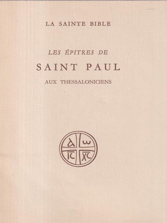 Les epitres de Saint Paul aux Thessaloniciens - copertina