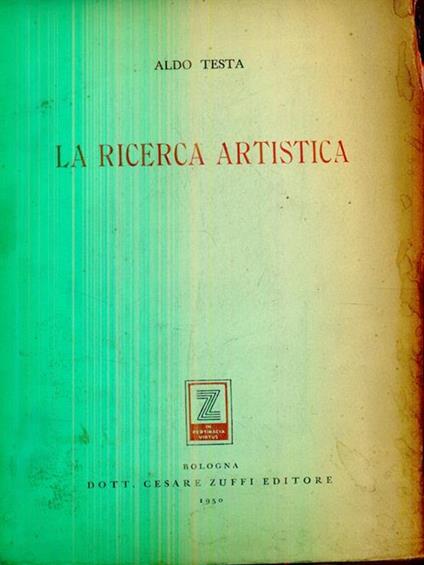 La ricerca artistica - Aldo Testa - copertina