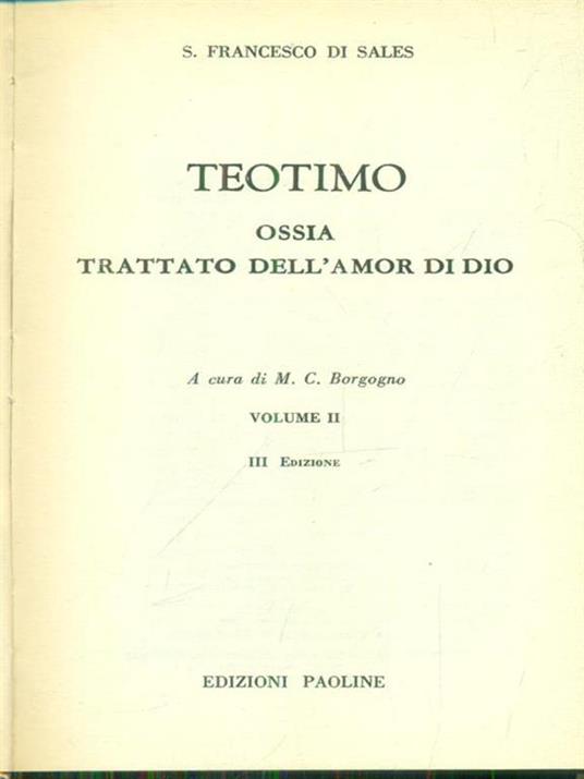   Teotimo ossia trattato dell'amor di Dio vol. 2 - François Fénelon - copertina