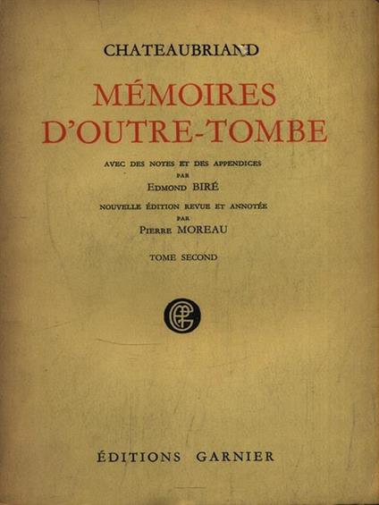   Mémoires d'outre-tombe. Tome second - François-René de Chateaubriand - copertina