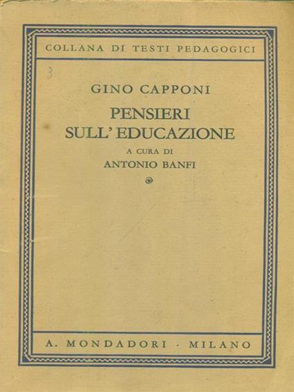   Pensieri sull'educazione - Gino Capponi - copertina