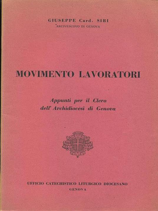   Movimento lavoratori - Giuseppe Siri - copertina