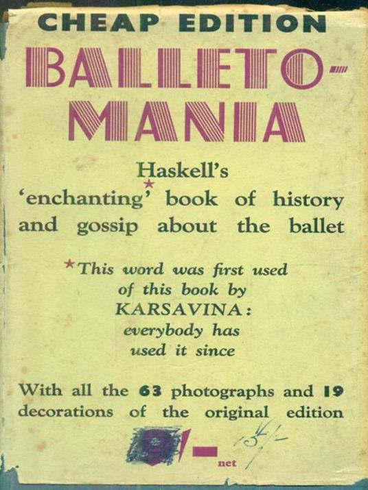   Balletomania. The Story of an Obession - Arnold Haskell - copertina