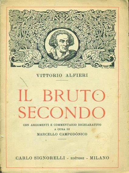 Il  bruto secondo - Vittorio Alfieri - copertina