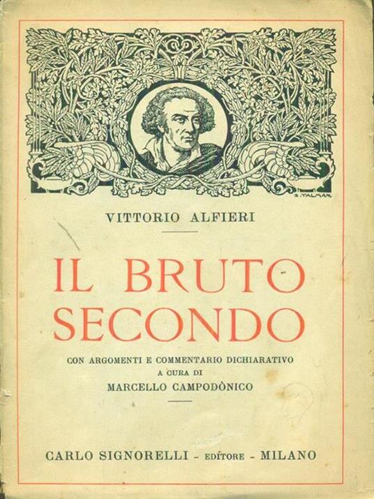 Il  bruto secondo - Vittorio Alfieri - copertina