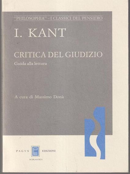   Critica del giudizio - Immanuel Kant - copertina