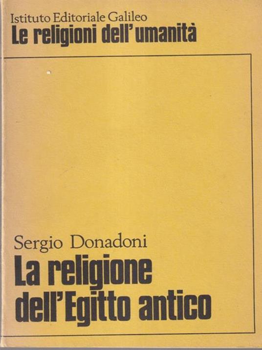 La religione dell'Egitto antico - Sergio Donadoni - copertina