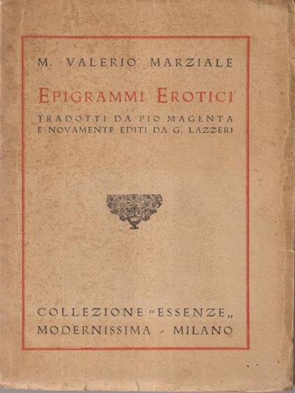 Epigrammi erotici - M. Valerio Marziale - copertina