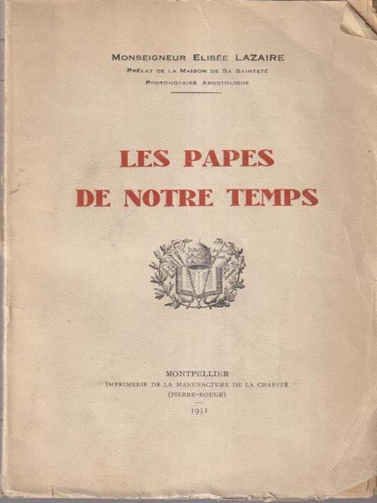 Les papes de notre temps - copertina