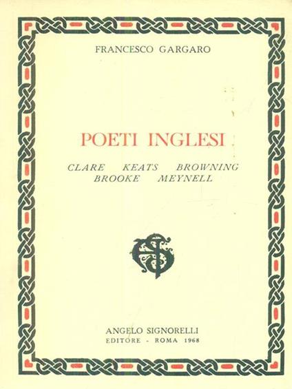 Poeti inglesi - Francesco Gargaro - copertina