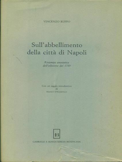 Sull'abbellimento della città di Napoli - Vincenzo Ruffo - copertina