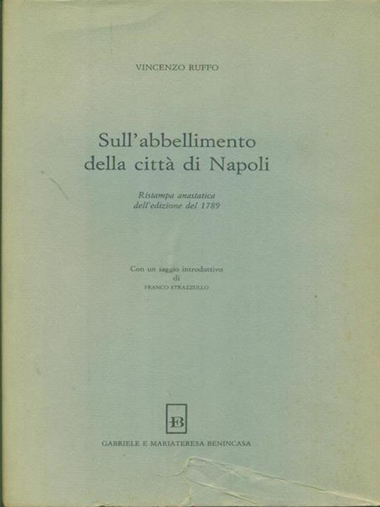 Sull'abbellimento della città di Napoli - Vincenzo Ruffo - copertina