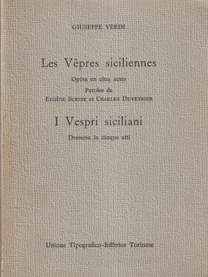 Les vepres siciliennes - Giuseppe Verdi - copertina