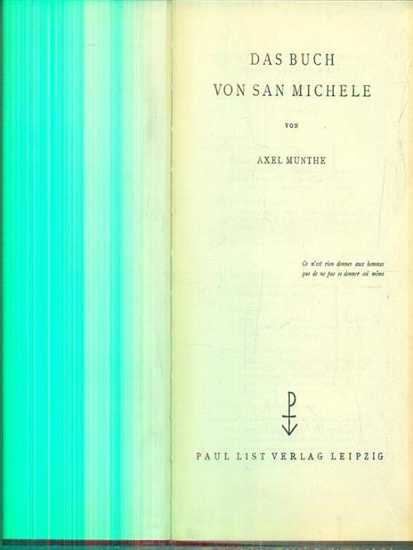 Das buch von San Michele - Axel Munthe - copertina