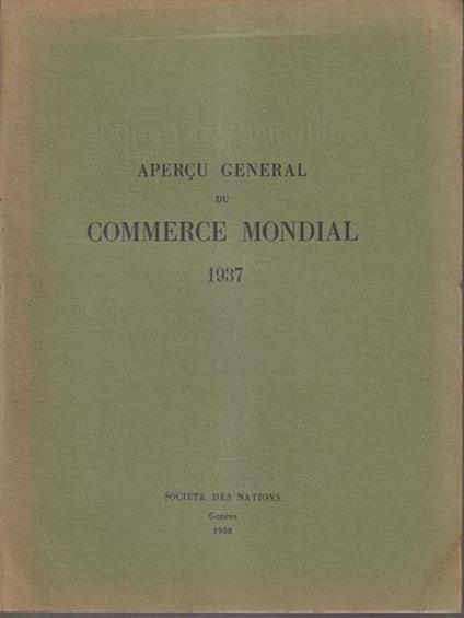 Apercu general du commerce mondial 1937 - copertina