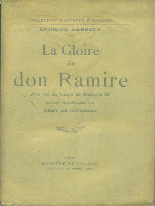La  gloire de don Ramire - Enrique Larreta - copertina