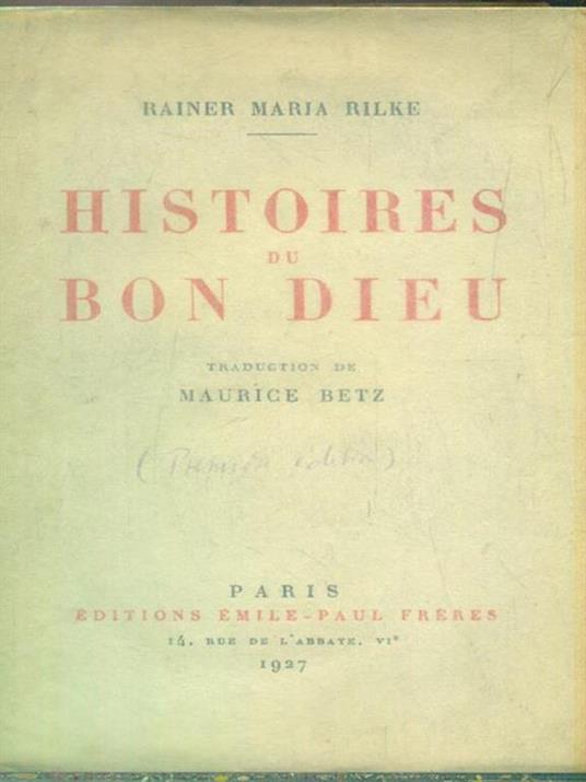 Histoires du bon Dieu - Rainer Maria Rilke - copertina