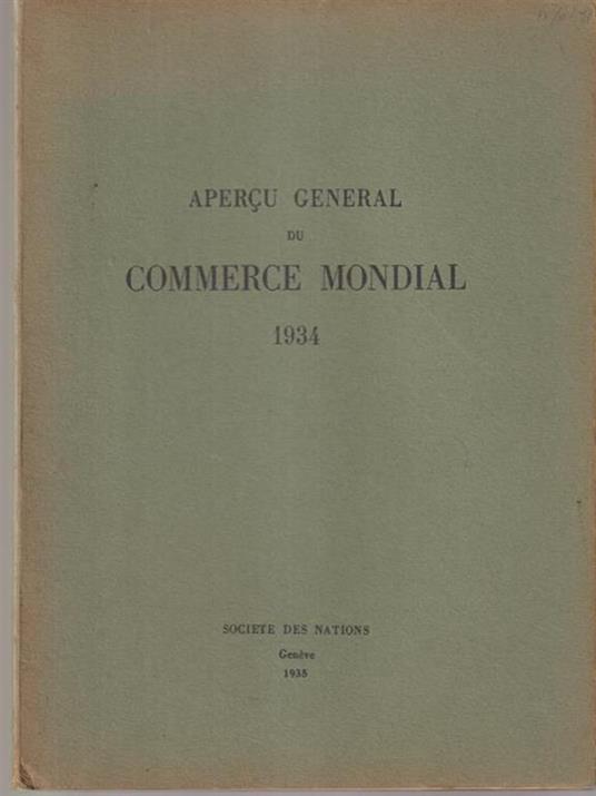 Apercu general du commerce mondial 1934 - copertina