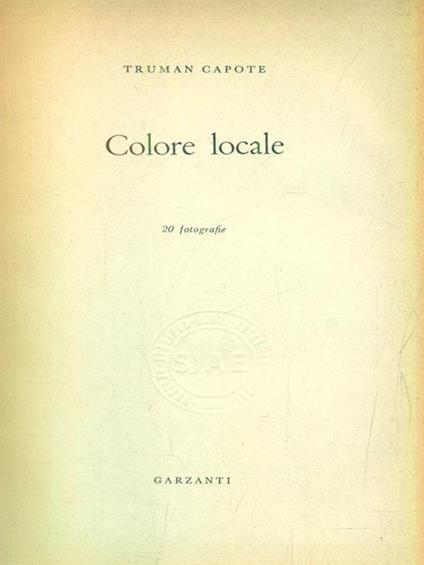 Colore locale - Truman Capote - copertina