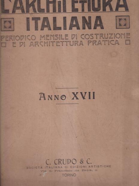 L' Architettura italiana anno XVII 1922 - copertina