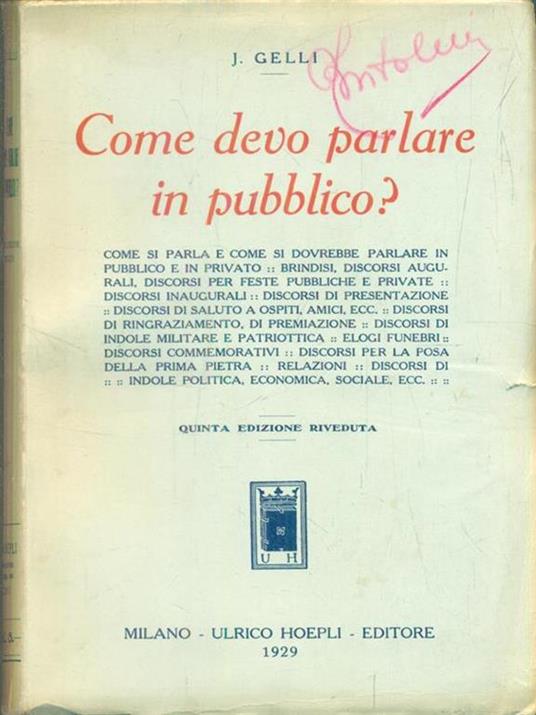 Come devo parlare in pubblico? - Jacopo Gelli - copertina