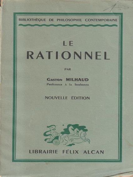 Le rationnel - Gaston Milhaud - copertina