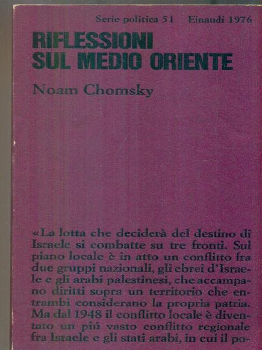 Riflessioni sul medio oriente - Noam Chomsky - copertina