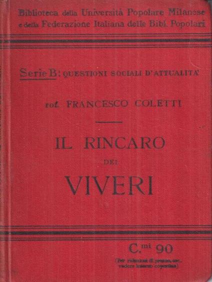 Il rincaro dei viveri - Francesco Coletti - copertina