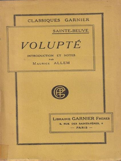 Voluptè - Charles A. Sainte-Beuve - copertina