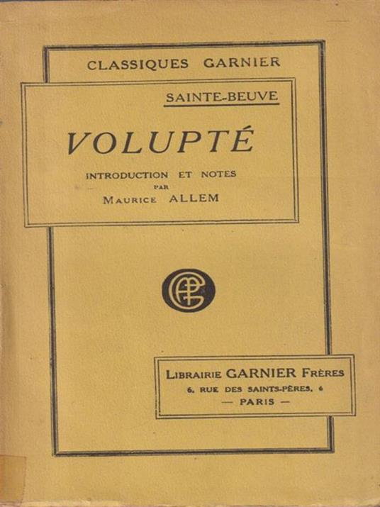 Voluptè - Charles A. Sainte-Beuve - copertina