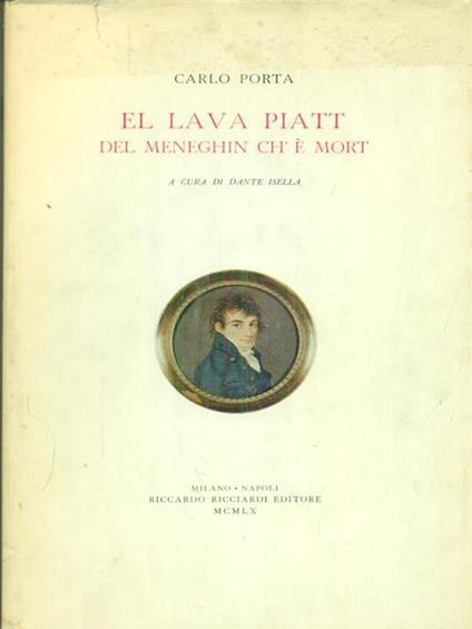 El lava piatt del meneghin ch'e' mort - Carlo Porta - copertina